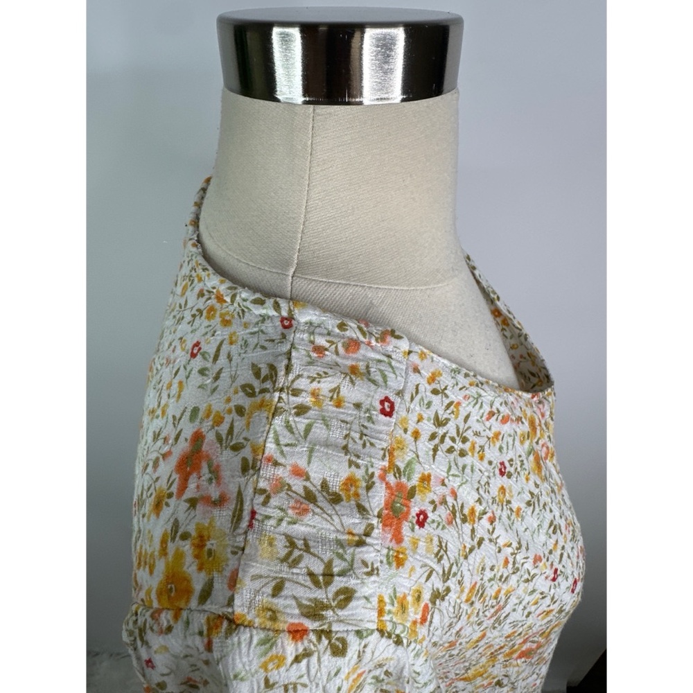 Cynthia Rowley fairy floral half sleeve bohemian Multicolor Blouse - Picture 6 of 11